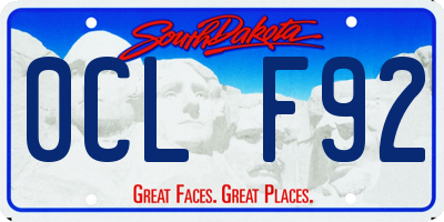 SD license plate 0CLF92
