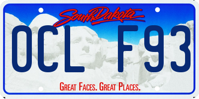 SD license plate 0CLF93