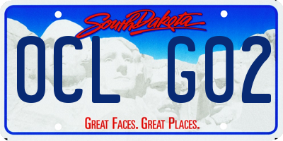 SD license plate 0CLG02