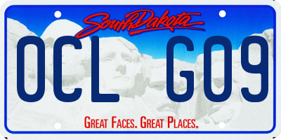 SD license plate 0CLG09