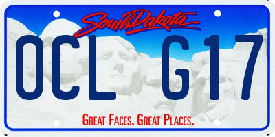 SD license plate 0CLG17