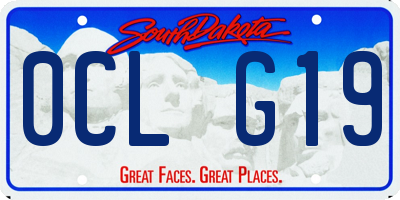 SD license plate 0CLG19