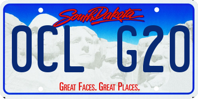 SD license plate 0CLG20