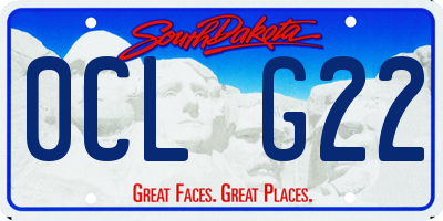 SD license plate 0CLG22