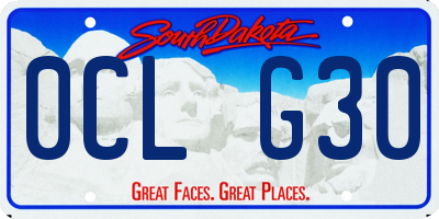SD license plate 0CLG30