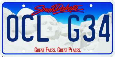 SD license plate 0CLG34