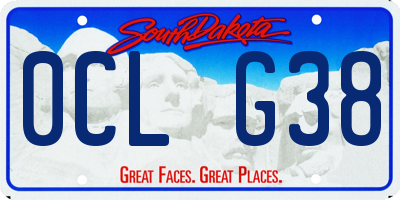 SD license plate 0CLG38