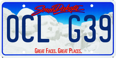 SD license plate 0CLG39