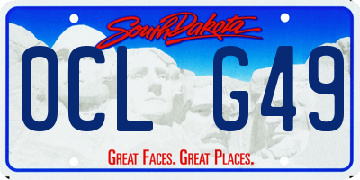 SD license plate 0CLG49