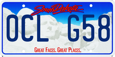 SD license plate 0CLG58