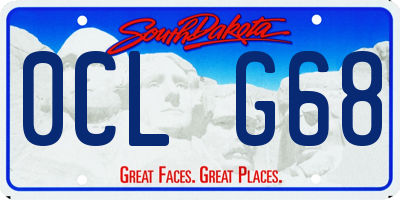 SD license plate 0CLG68