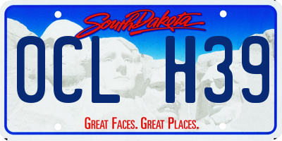 SD license plate 0CLH39