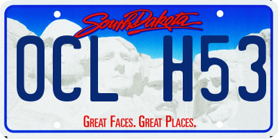 SD license plate 0CLH53