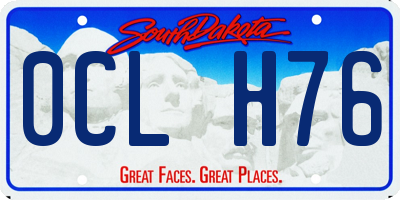 SD license plate 0CLH76