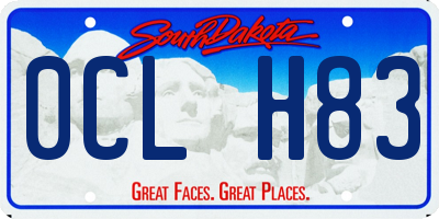 SD license plate 0CLH83
