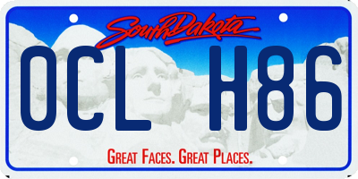 SD license plate 0CLH86