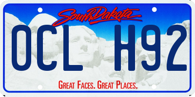 SD license plate 0CLH92