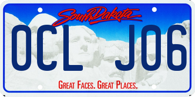 SD license plate 0CLJ06