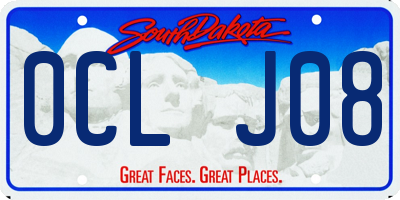 SD license plate 0CLJ08