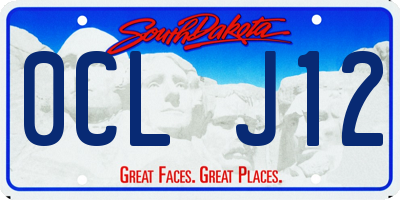 SD license plate 0CLJ12