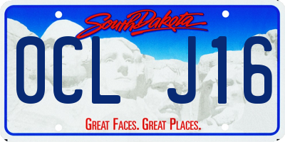SD license plate 0CLJ16