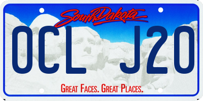 SD license plate 0CLJ20
