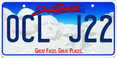 SD license plate 0CLJ22