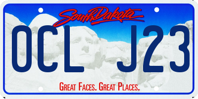 SD license plate 0CLJ23
