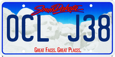 SD license plate 0CLJ38