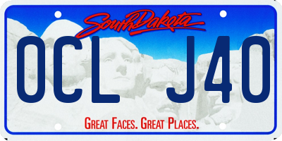 SD license plate 0CLJ40