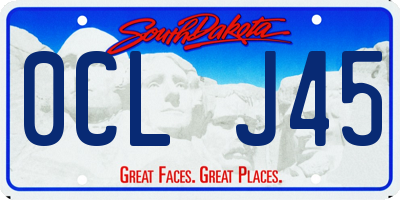 SD license plate 0CLJ45