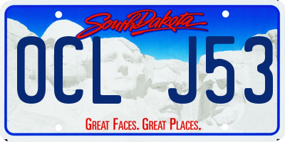 SD license plate 0CLJ53