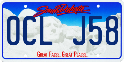 SD license plate 0CLJ58