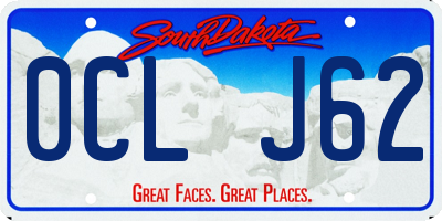 SD license plate 0CLJ62