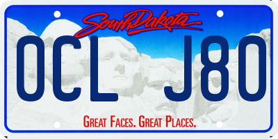 SD license plate 0CLJ80