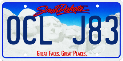 SD license plate 0CLJ83