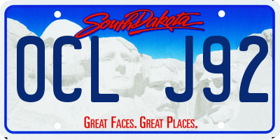 SD license plate 0CLJ92