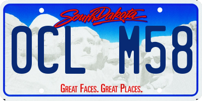 SD license plate 0CLM58
