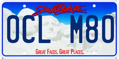 SD license plate 0CLM80