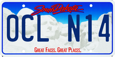 SD license plate 0CLN14