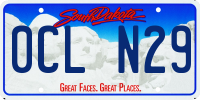SD license plate 0CLN29