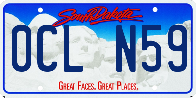 SD license plate 0CLN59