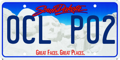 SD license plate 0CLP02