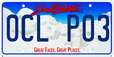 SD license plate 0CLP03