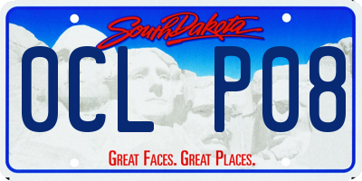 SD license plate 0CLP08