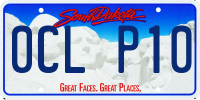 SD license plate 0CLP10
