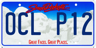 SD license plate 0CLP12