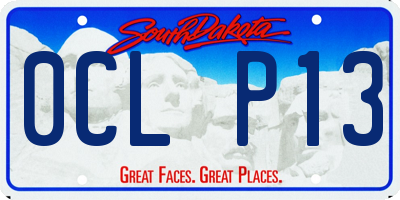 SD license plate 0CLP13
