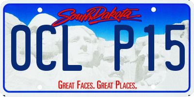 SD license plate 0CLP15