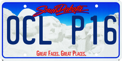 SD license plate 0CLP16